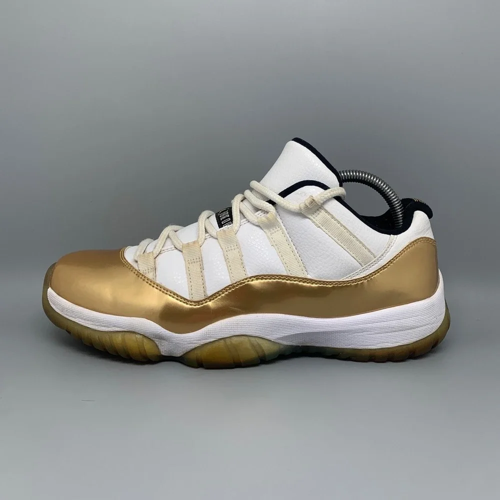 Jordan 11 Retro Low Closing Ceremony Gold Basketball Shoes 528895-103 Men's Sz 9